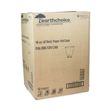 Pactiv EarthChoice Hot Cups, 16 oz, Green, PK1000 DPHC16EC